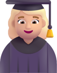 woman student medium light emoji