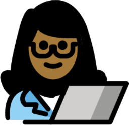 woman technologist: medium-dark skin tone emoji