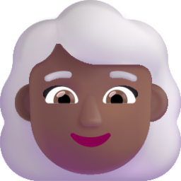 woman white hair medium dark emoji