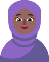 woman with headscarf medium dark emoji