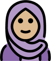 woman with headscarf: medium-light skin tone emoji