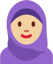 woman with headscarf: medium-light skin tone emoji