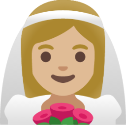 woman with veil: medium-light skin tone emoji