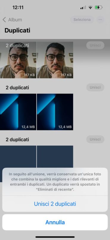 eliminare foto duplicate