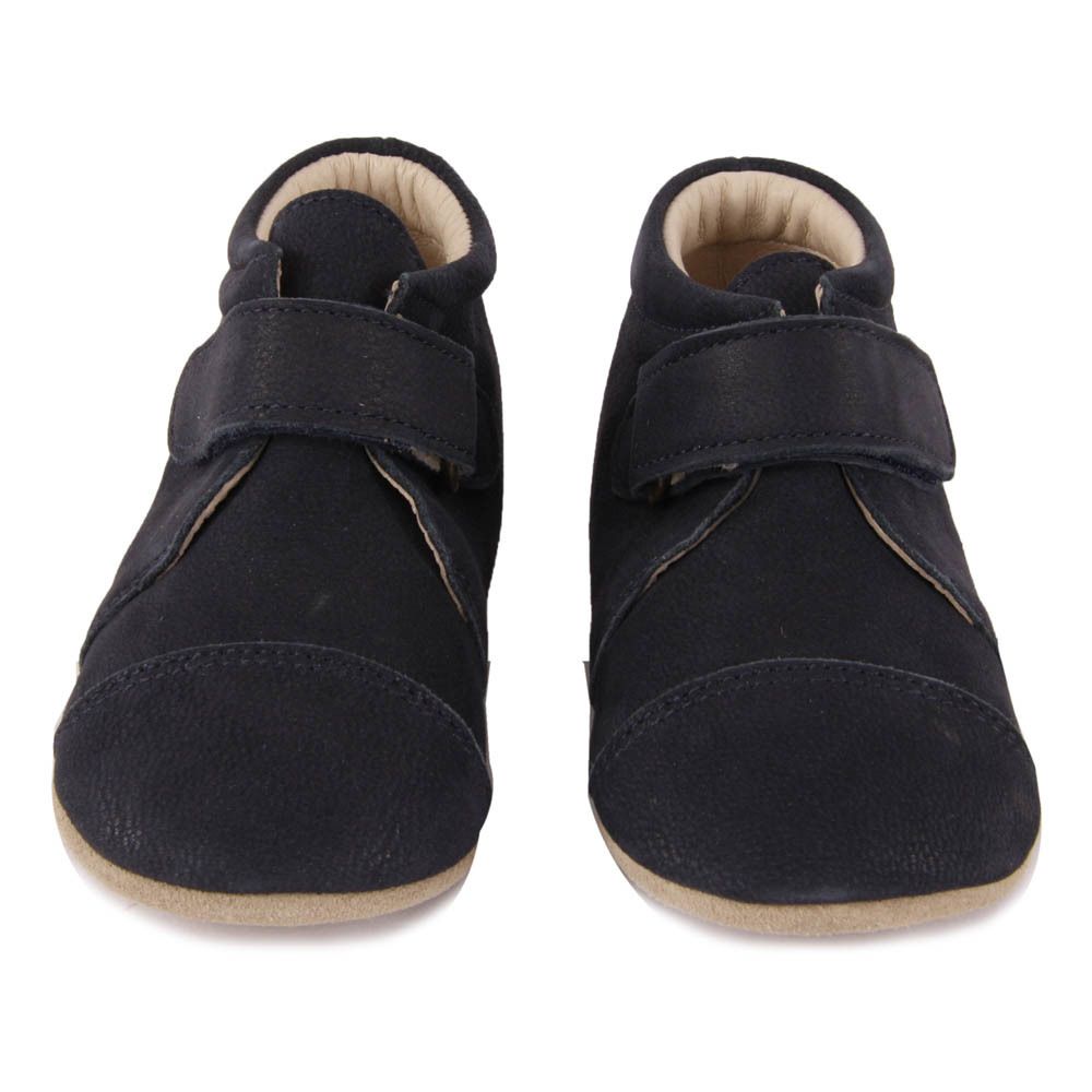 Leather Velcro Slippers Navy blue Petit Nord Shoes Baby, Children