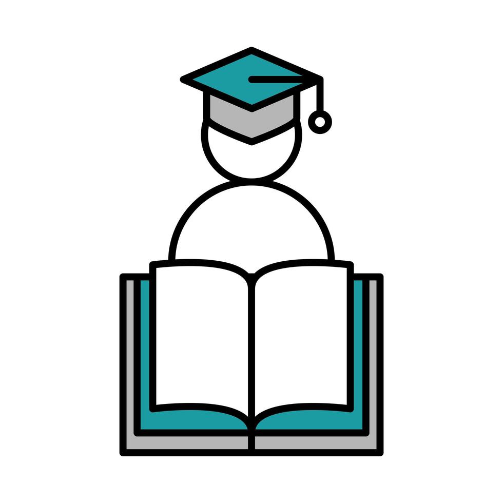 online education graduate book lesson website and mobile training courses line and fill icon vector