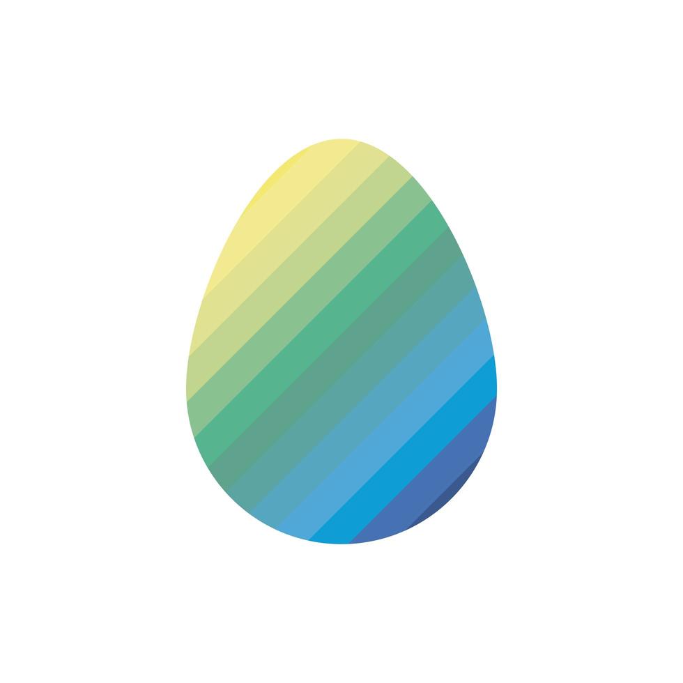 easter egg painted with stripes flat style vector