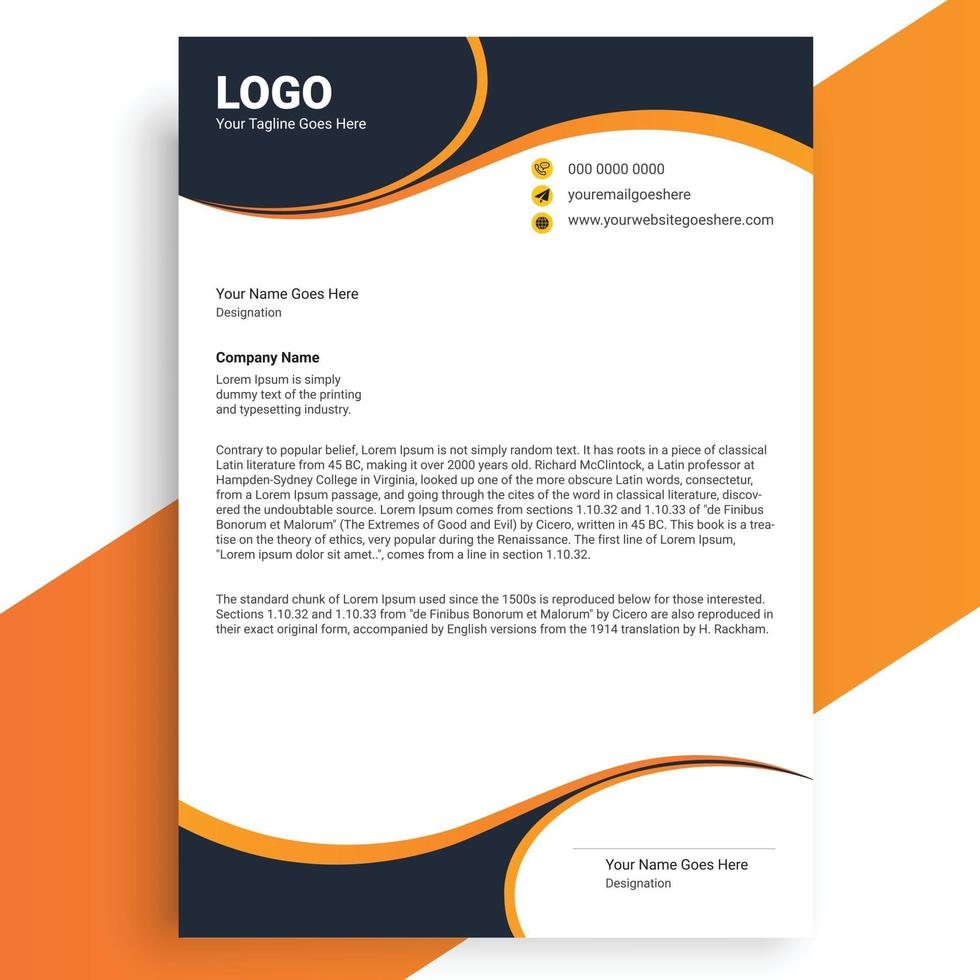 Business style letterhead design, Modern Business Letterhead Design vector