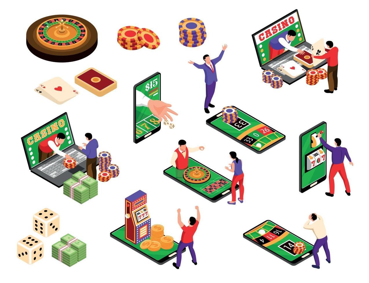 Online Casino Icon Set vector