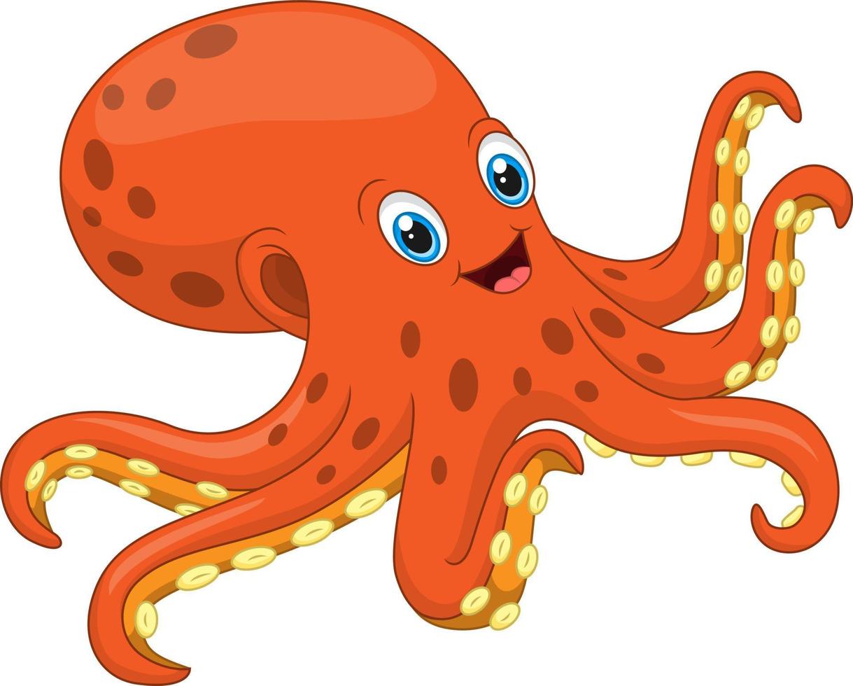 Personaje De Dibujos Animados De Pulpo Vector Imagen Vector De Stock ...