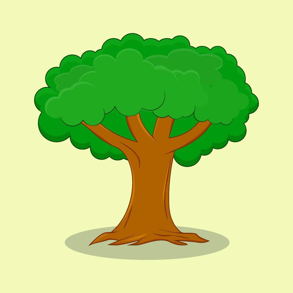 tree illustration with cartoon style vector