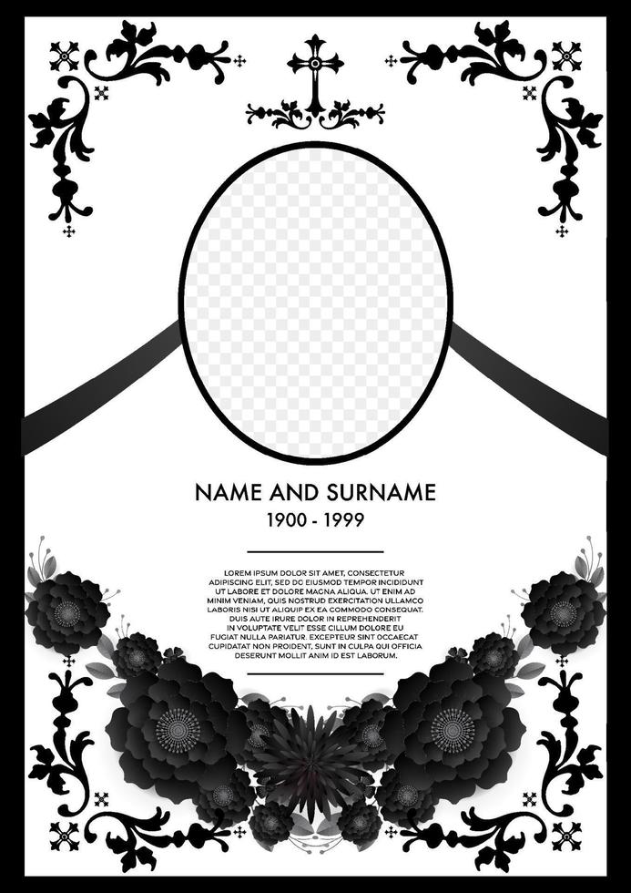 Memorial  Funeral Card Templates vector