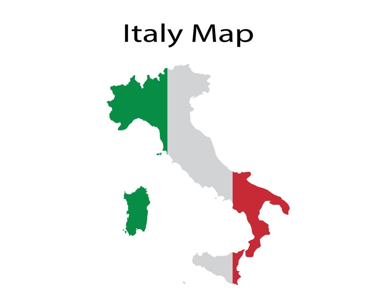 Italy Map Vector Illustration in National Flag Background 11661620 ...