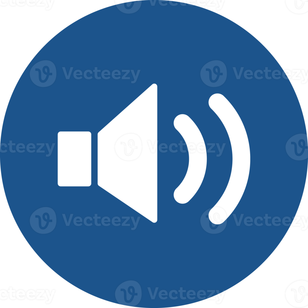 Speaker icon design in blue circle. png