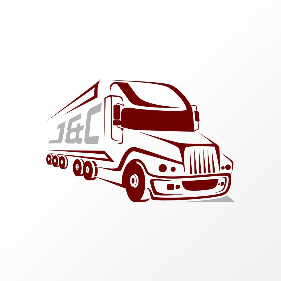 Simple and unique truck cargo container delivery image graphic icon ...