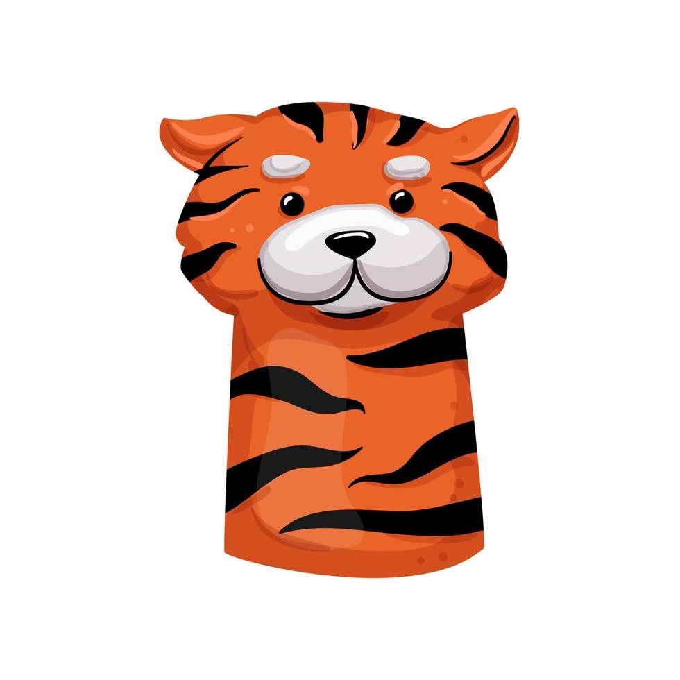 tiger hand puppet cartoon vector illustration 17422009 Vector Art at ...