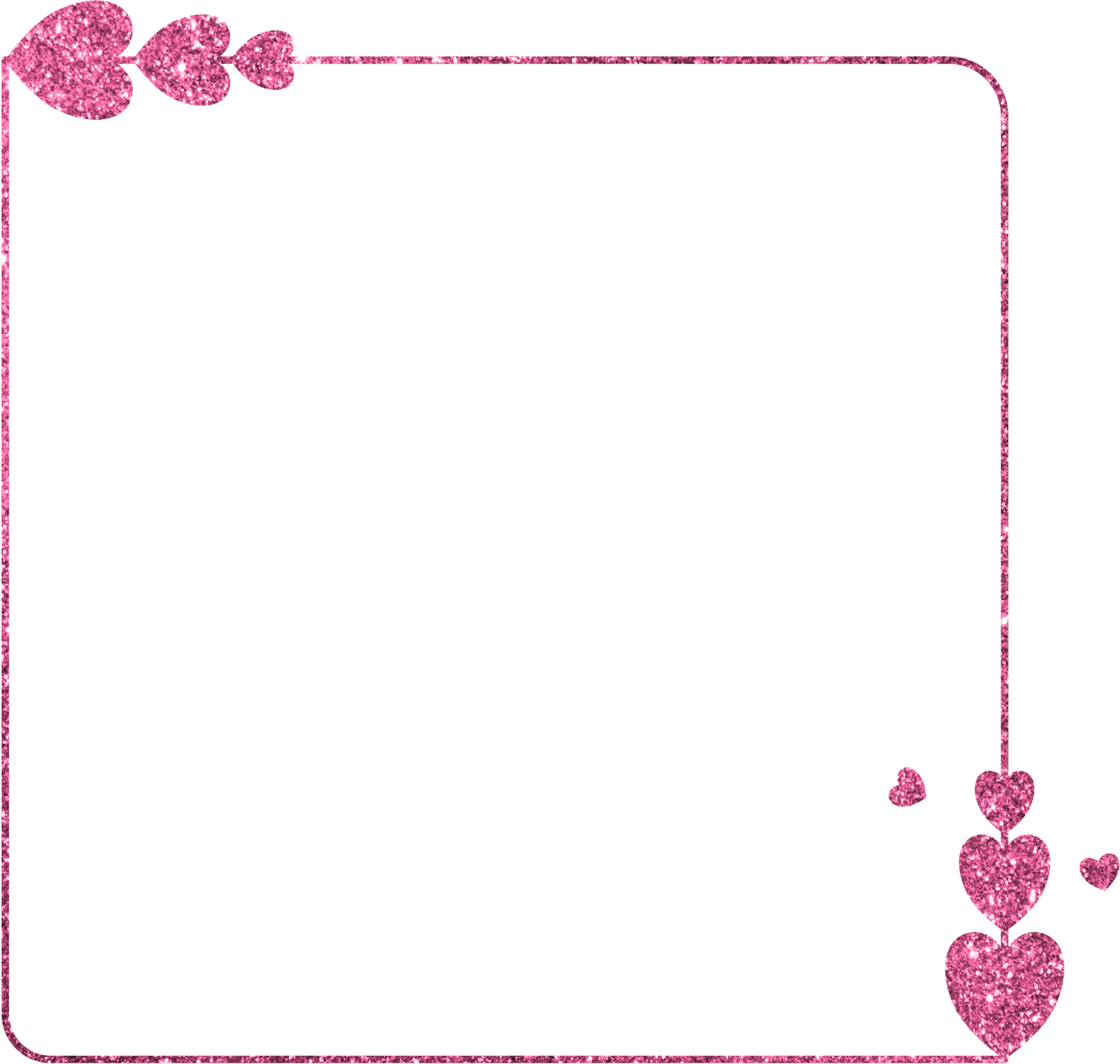 Pink Glitter Frame With Heart 18875770 PNG