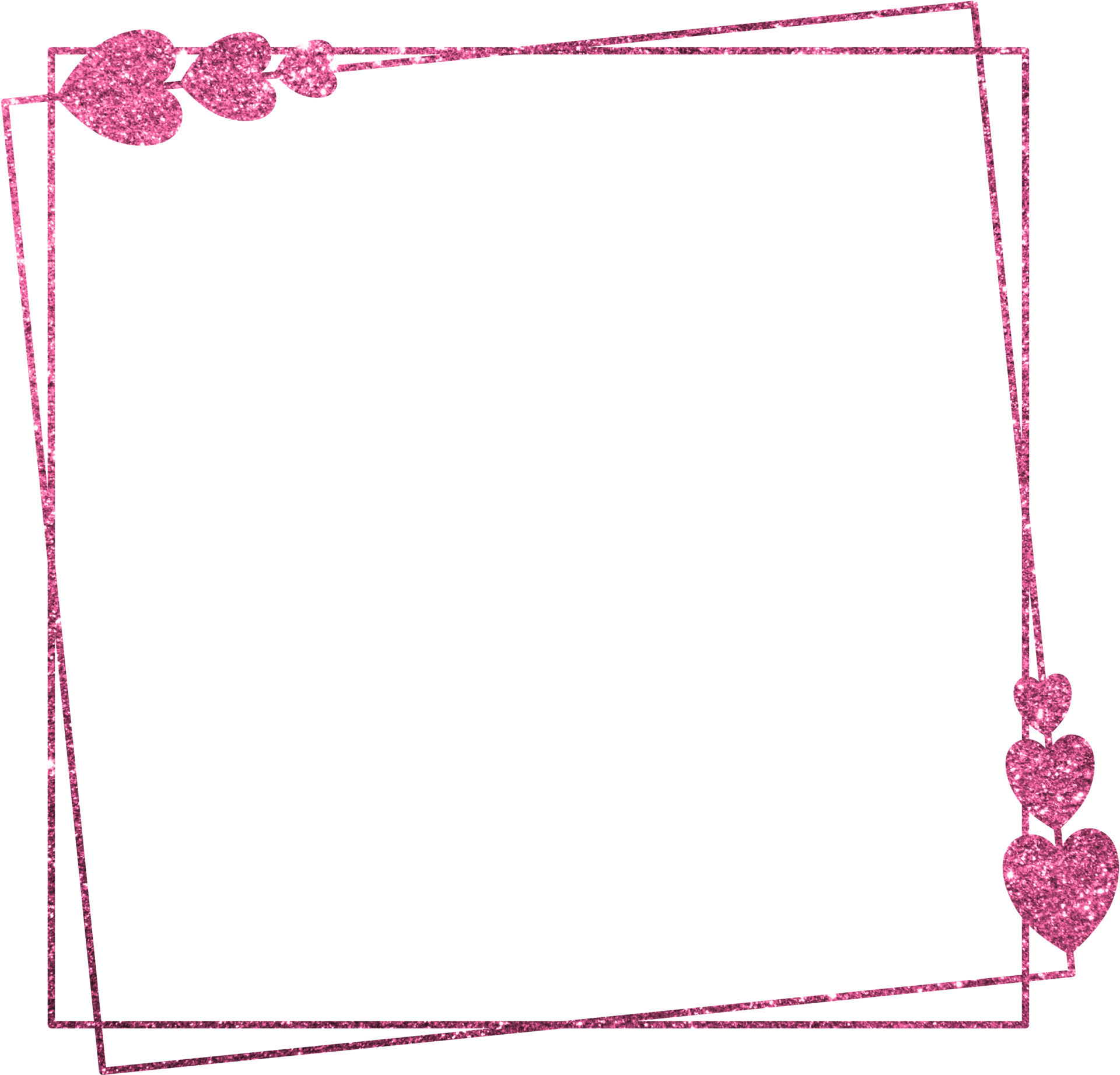 Pink Glitter Frame With Heart 18875796 PNG