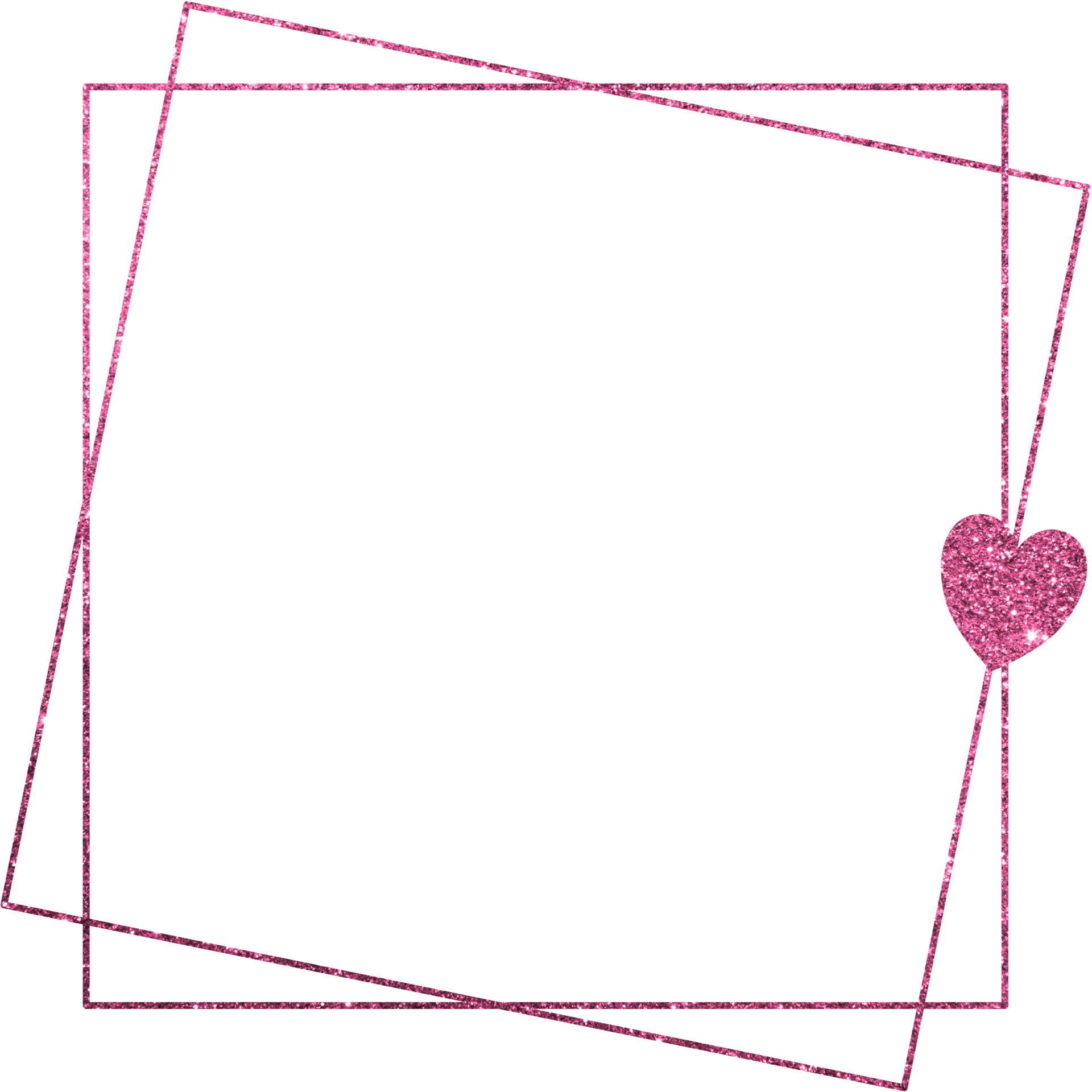 Pink Glitter Frame With Heart 18875797 PNG