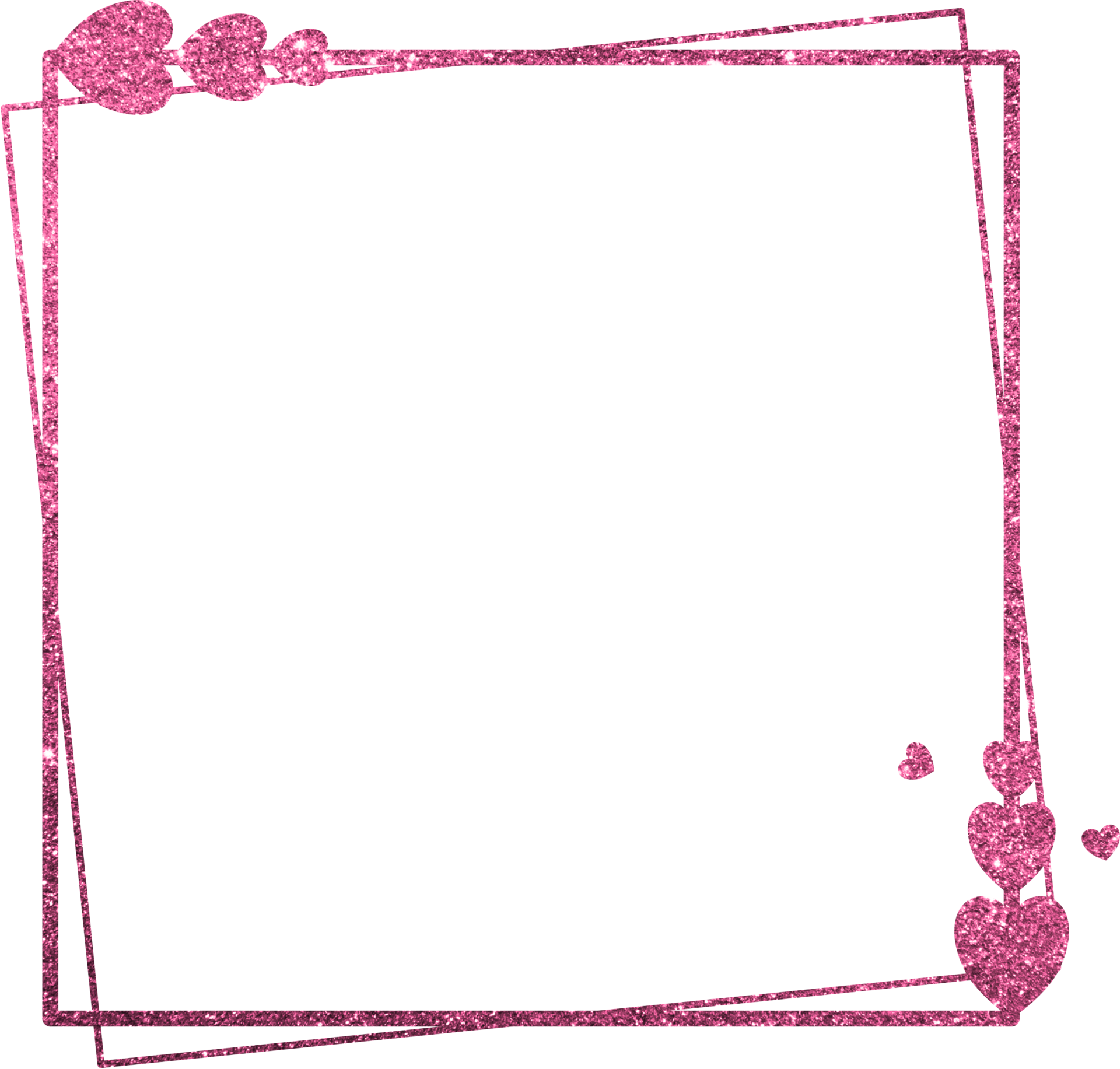 Pink Glitter Frame With Heart 18875798 PNG