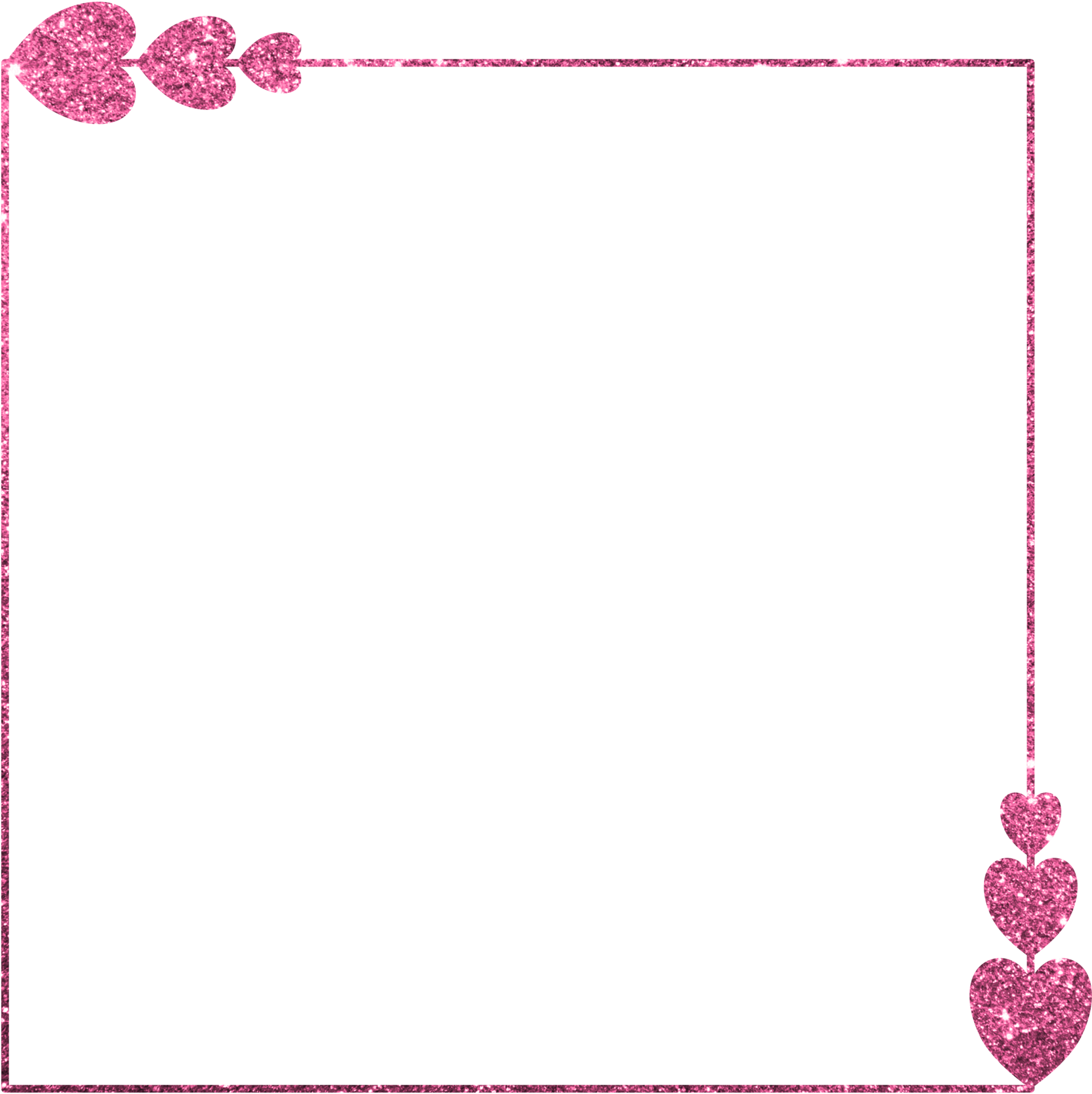 Pink Glitter Frame With Heart 19080518 PNG