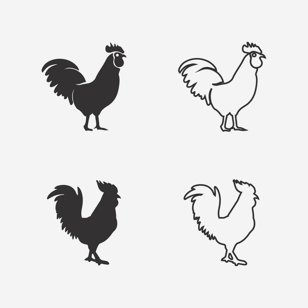 chicken logo rooster and hen logo for poultry farming animal logo ...