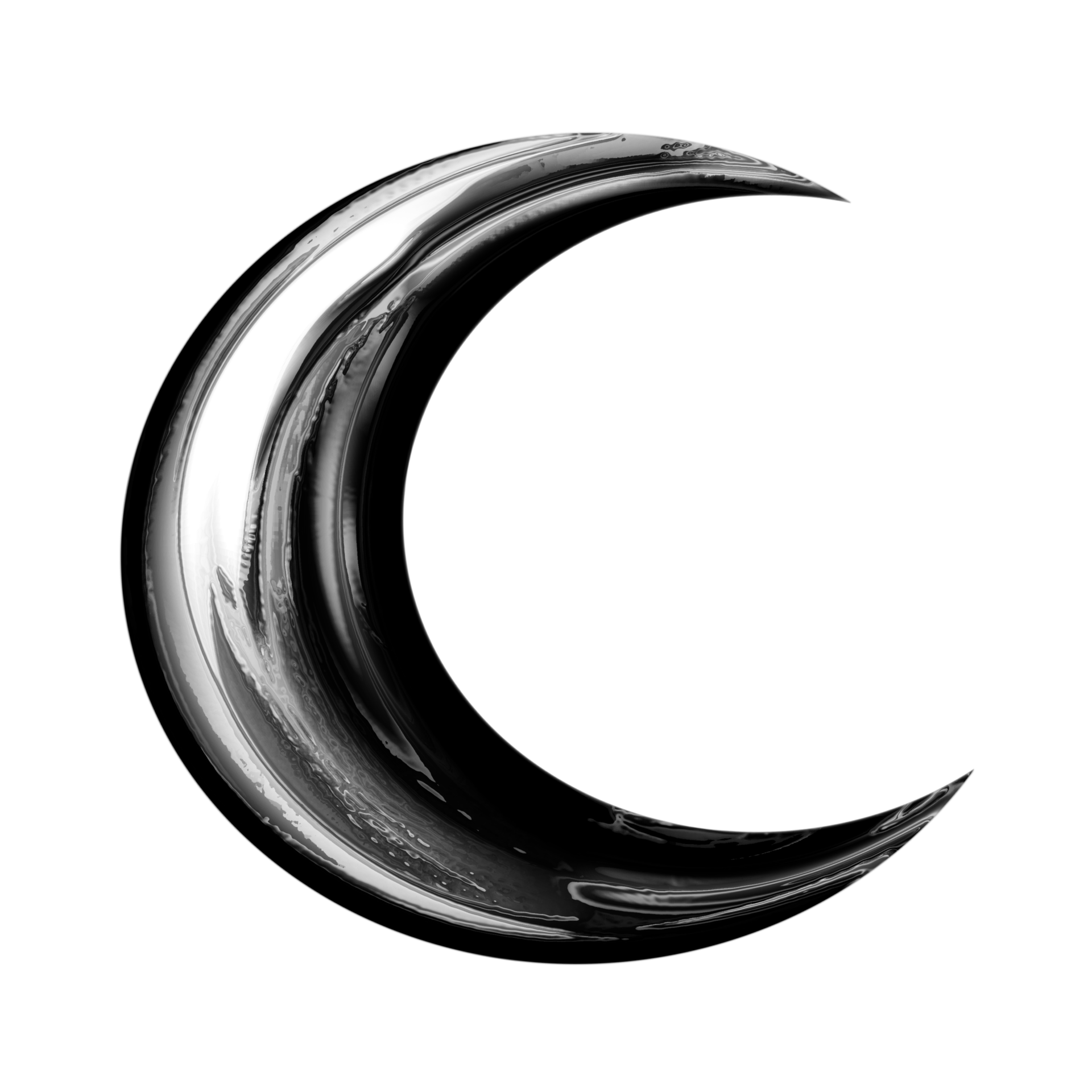 Moon Y2K element with chrome metallic 3d effect 26799265 PNG