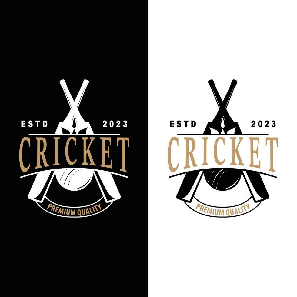 Cricket Sport Logo Design Vector Illustrator Template