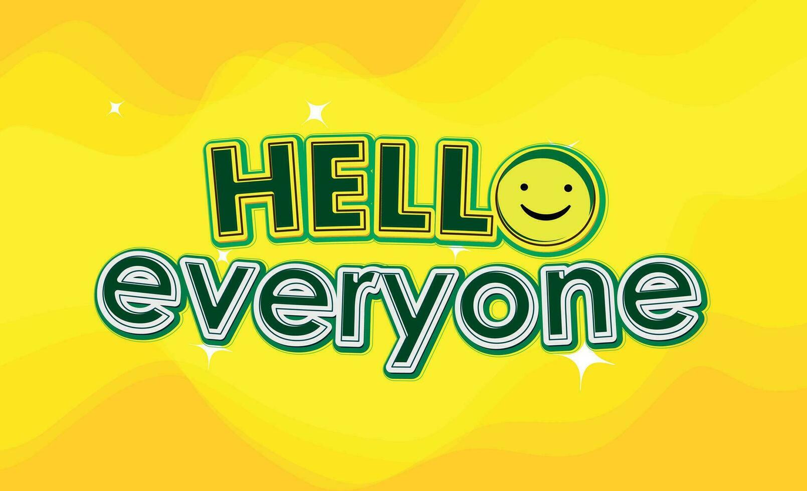 Hello everyone new typography design Modern Typography yellow background vector