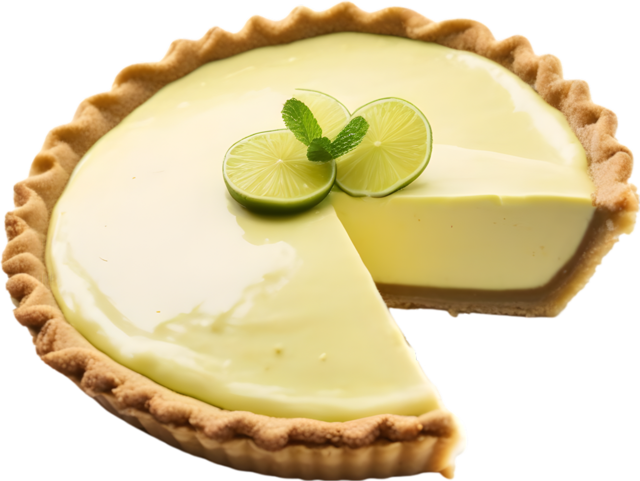 Image of Delicious-looking Key lime pie. AI-Generated. png