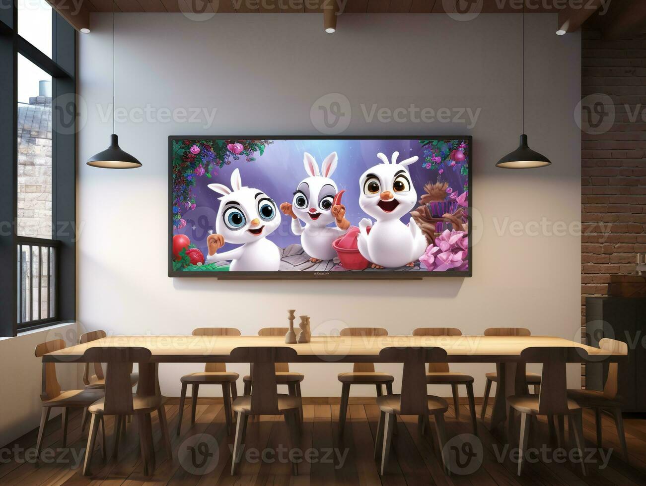 AI generated Dynamic LED Screen Mockup for Vibrant Displays - AI Generated photo