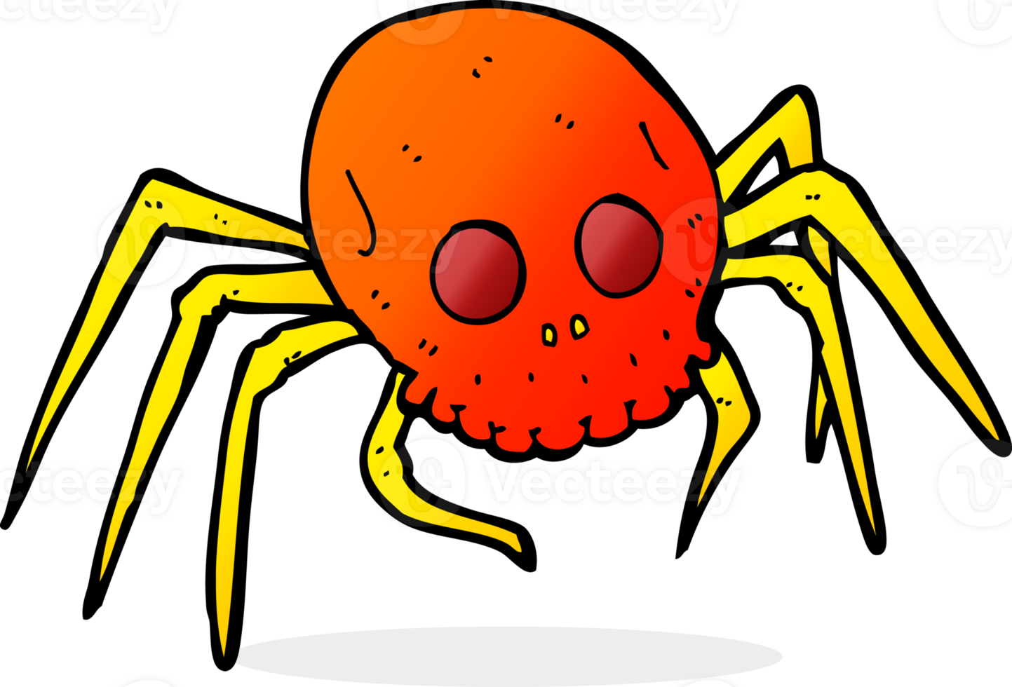 cartoon spooky skull spider png