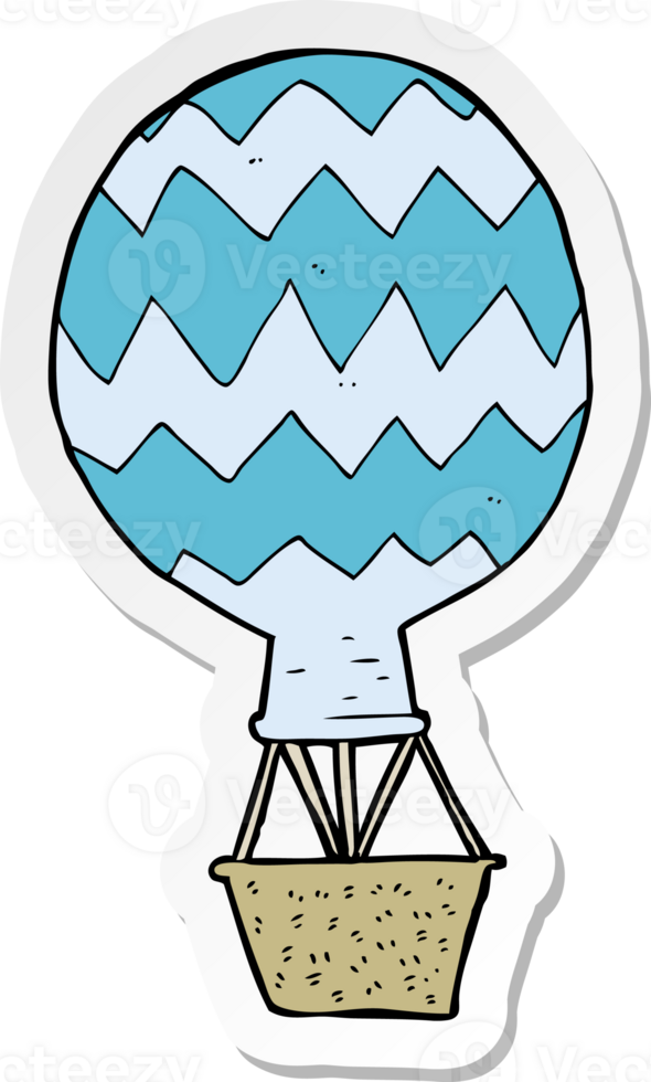 sticker of a cartoon hot air balloon png