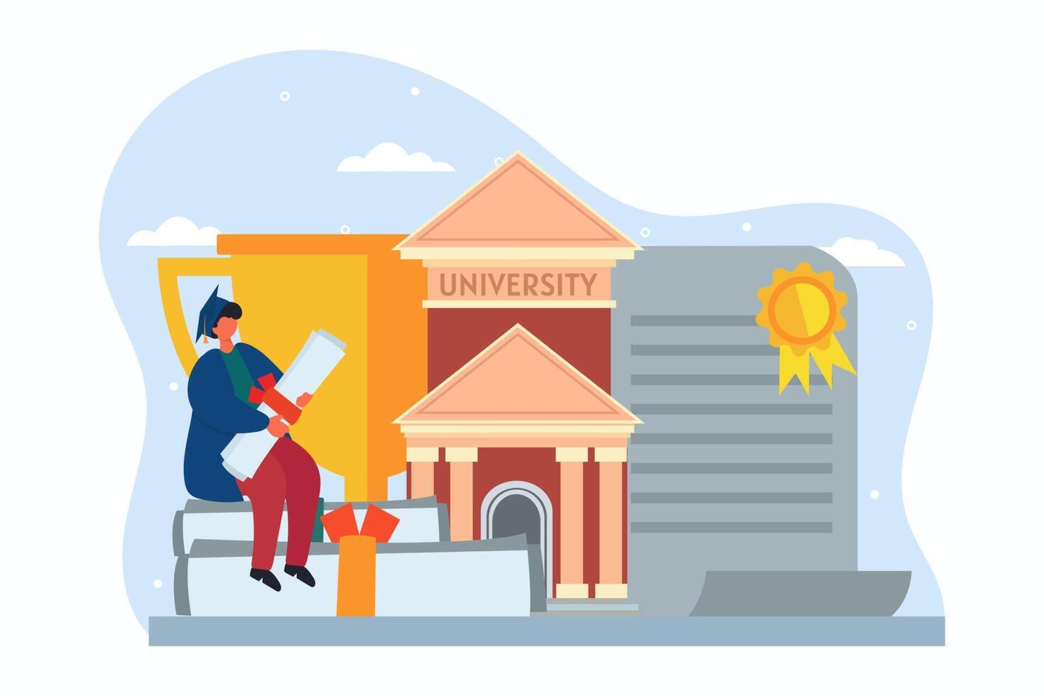 Graduation Day Flat Design Illustration vector