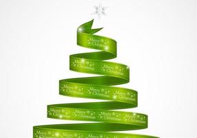 Green Ribbon Christmas Tree Vector