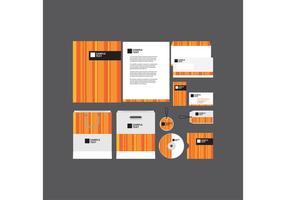 Orange Striped Company Profile Template  vector