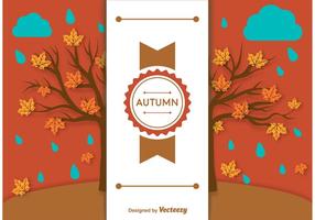 Autumn Background Label Template vector