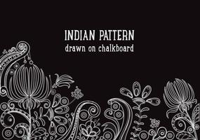 Indian Pattern On Blackboard Vector Background