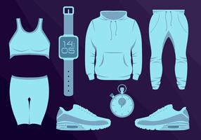 Sport Wear Equipament Running Vector Illustration