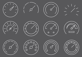 Fuel Gauges Line Icons vector