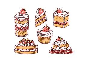 Strawberry Shortcake Illustration Vector Free