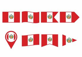 Peru Flag Set vector