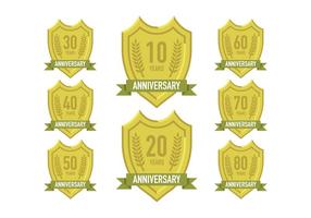 Vector of anniversary gold signs