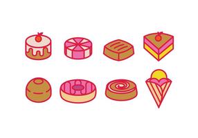 Pastry, sweetmeat, desserts and cakes vector