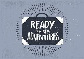 Free Hand Drawn Travel Suitcase With Typography vector