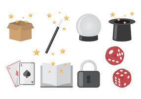 Magician Flat Icons vector