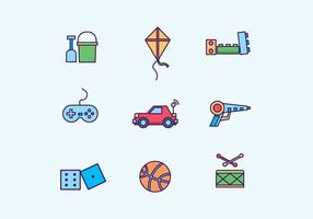 Kids Toys Icon Set vector