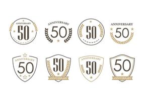 50th Years Anniversary Badges vector