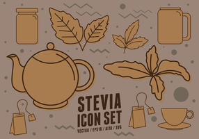 Stevia Dietary Supplement Icons vector