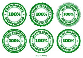 Eco, Natural and Biodegradable Badge Collection vector